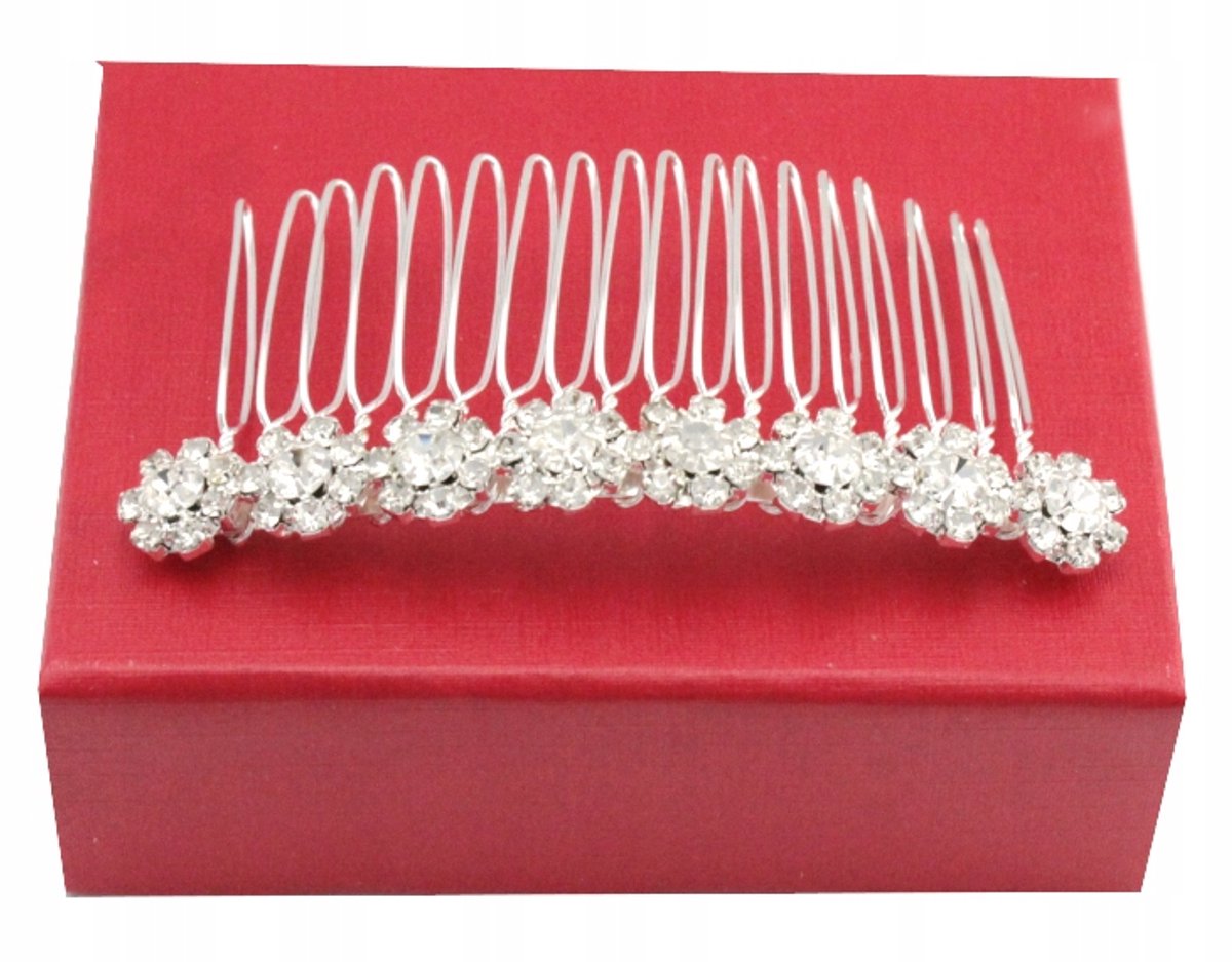 Zilverkleurige Haarspeld met Zirkonia Bloem