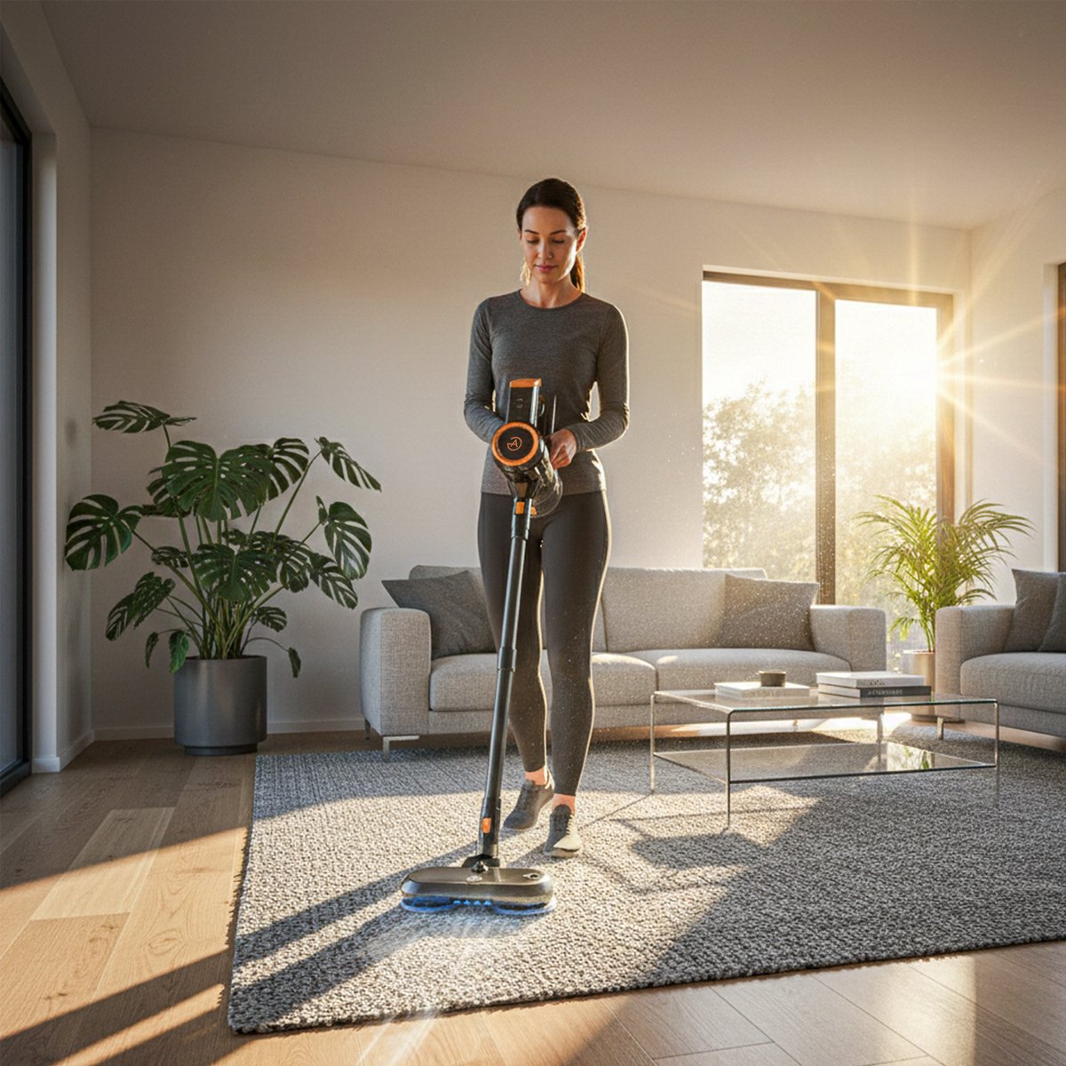 AG4200+ Steelstofzuiger Draadloos Met Dweilfunctie 2 in 1 - Premium Gold - Krachtige stofzuiger Zonder Zak - Geschikt voor Dierenharen - Compact & Lichtgewicht - Kruimeldief — afbeelding 4