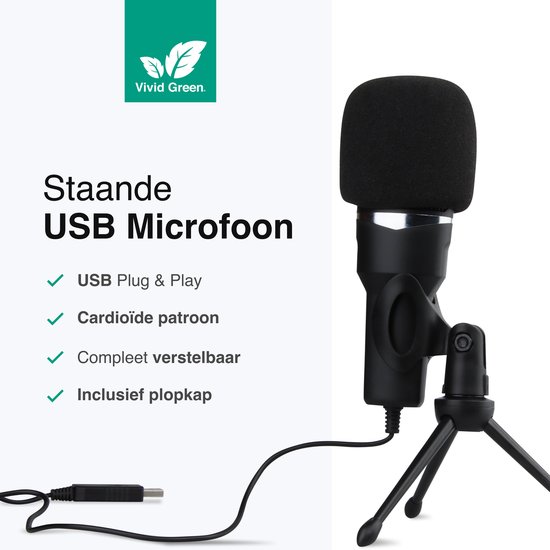Micrófono de Estudio Condensador USB AM25 Negro | Lider