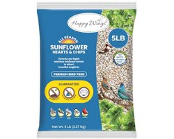 Vogelvoer Zonnebloem Harten & Chips voor Wilde Vogels - Voedzaam en Rommelvrij - 5 lbs