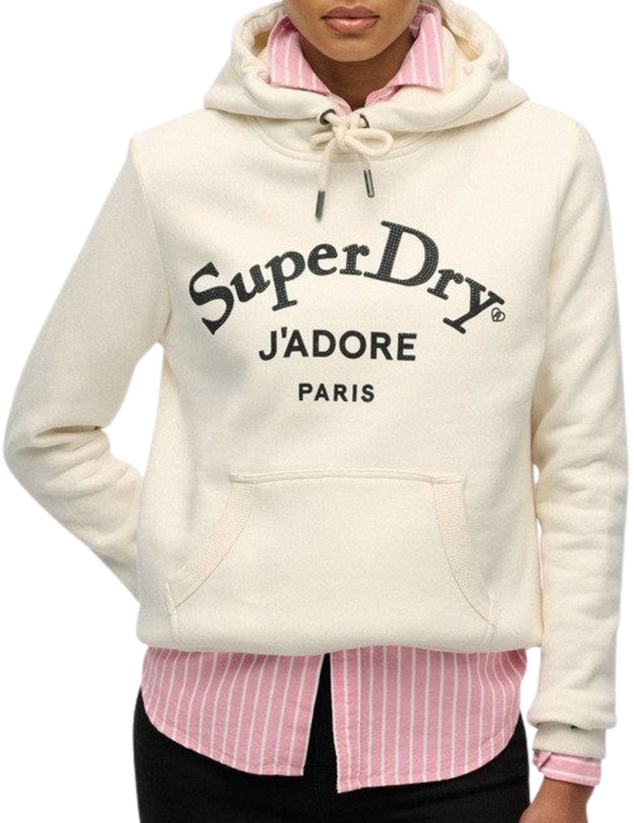 Superdry Brand Mark Relaxed Hoodie Dames Wit