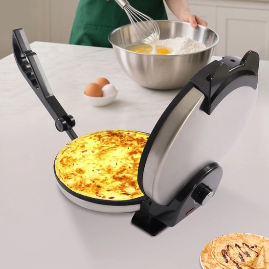 ACEP Roti pan - Pannenkoekenpan - Zwart - Maak roti, pannekoek, pizza, omeletten en wafels - Wafelmaker - Pannenkoekenpan inductie — afbeelding 5