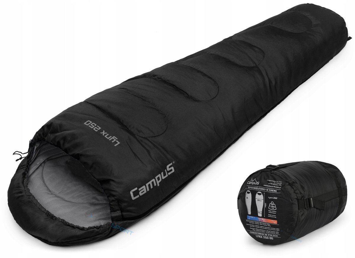 Campus Lynx 250 Mummyslaapzak - Comfort alle 1°C, Extreem -5°C