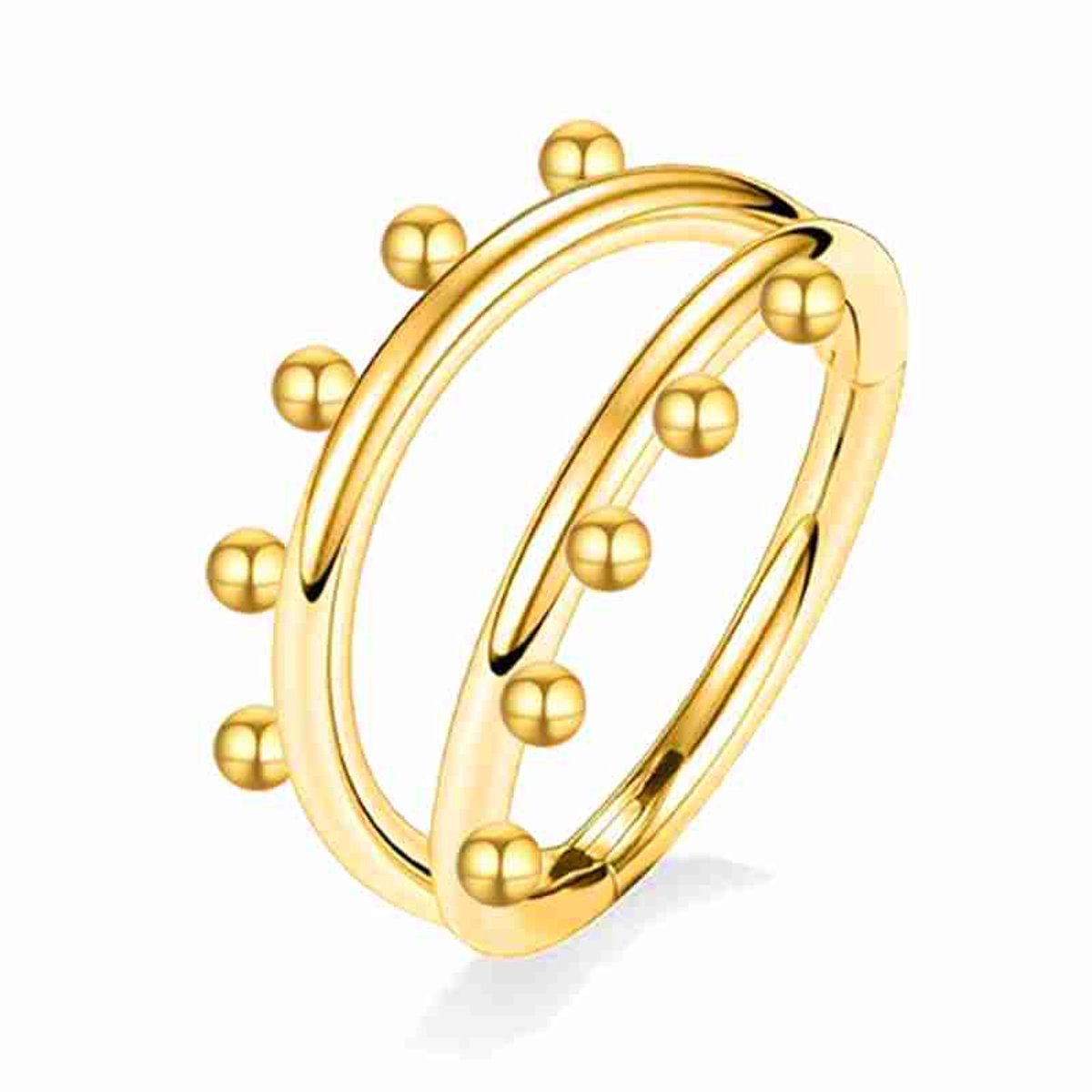 WeLoveSilver - gouden helix piercing - chirurgisch staal - bolletjes
