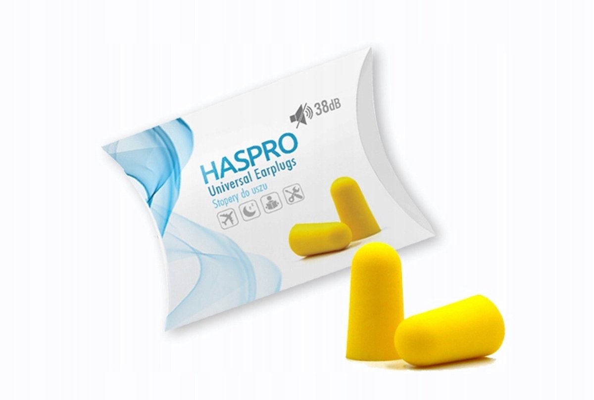 Haspro Foam Oordopjes - 1 Paar, Comfortabel en Geluidsdempend