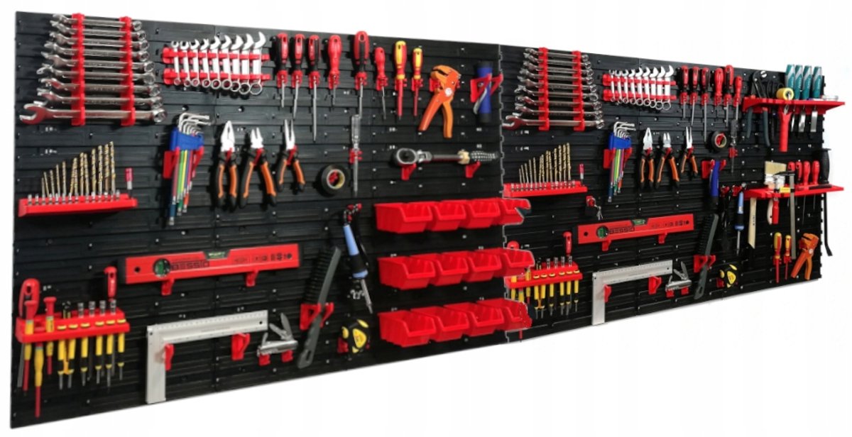 Werkbank Wandpaneel met Gereedschapshouders - 240x80cm