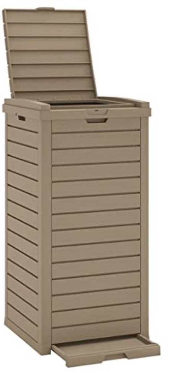 Buitenafvalcontainer 41x41x86cm Polypropyleen Lichtbruin - Ideaal voor Tuinen en Parken