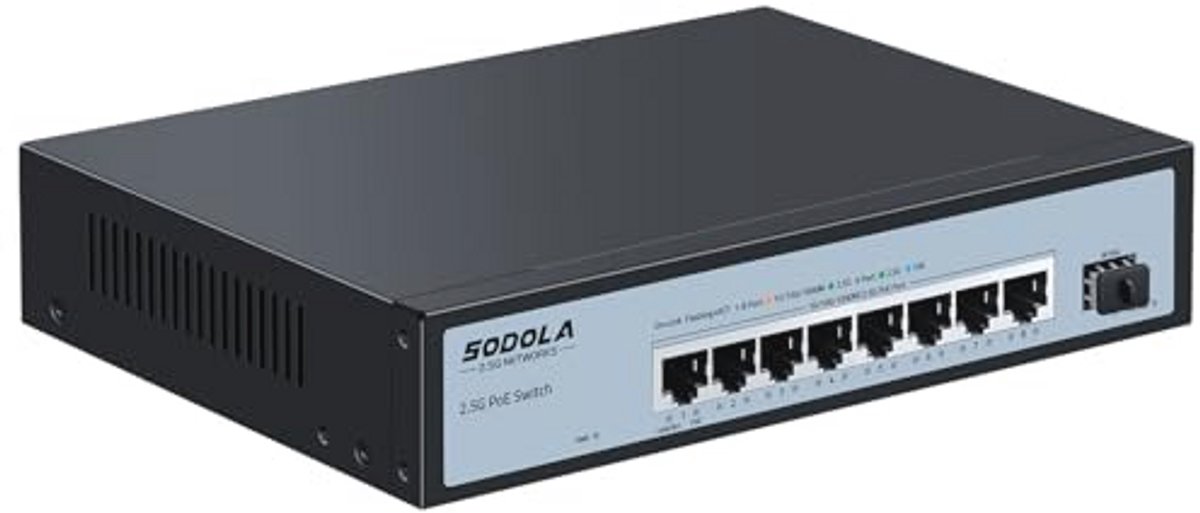 8 Poort 2.5G PoE Switch - 120W met 10G SFP+ en 2.5GBase-T PoE Poorten