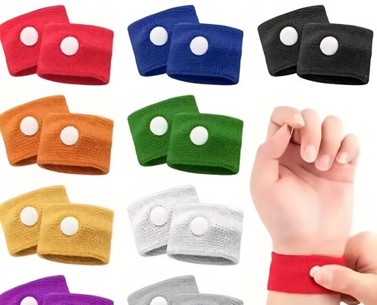 1 paar willekeurige kleur Anti-Reisziekte Polsbandjes – Voor Kinderen & Volwassenen – Natuurlijk Misselijkheid Verlichten bij Reizen, Zeeziekte & Zwangerschap – Zonder Medicatie