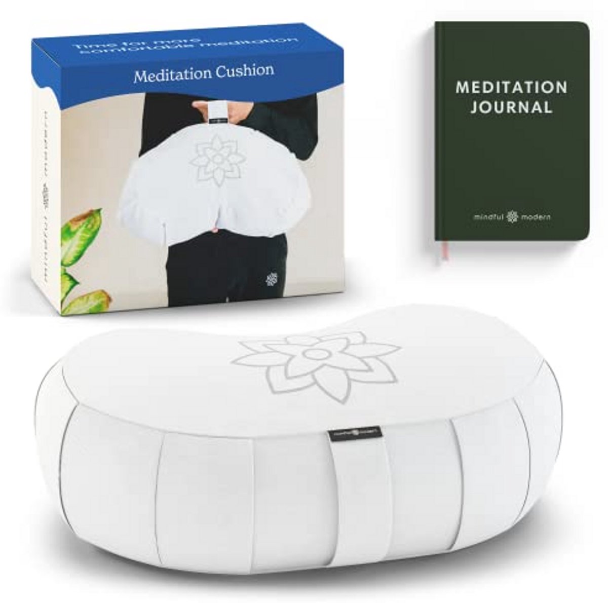 Groot Meditatiekussen | Zafu Yoga Bolster Vloerkussen | Boekweitromp Gevuld Halve Maanvormig Kussen met Afneembare Wasbare Cover