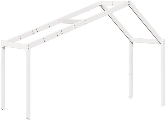 vidaXL - Kinderbedhuisje - 213x95,5x144,5 - cm - massief - grenenhout - wit