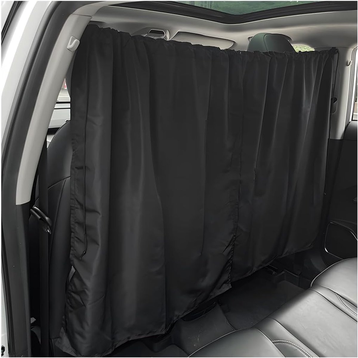 Famanu Auto-scheidingsgordijn 180 × 90 cm, zonwerend en privacybeschermend – Zwart