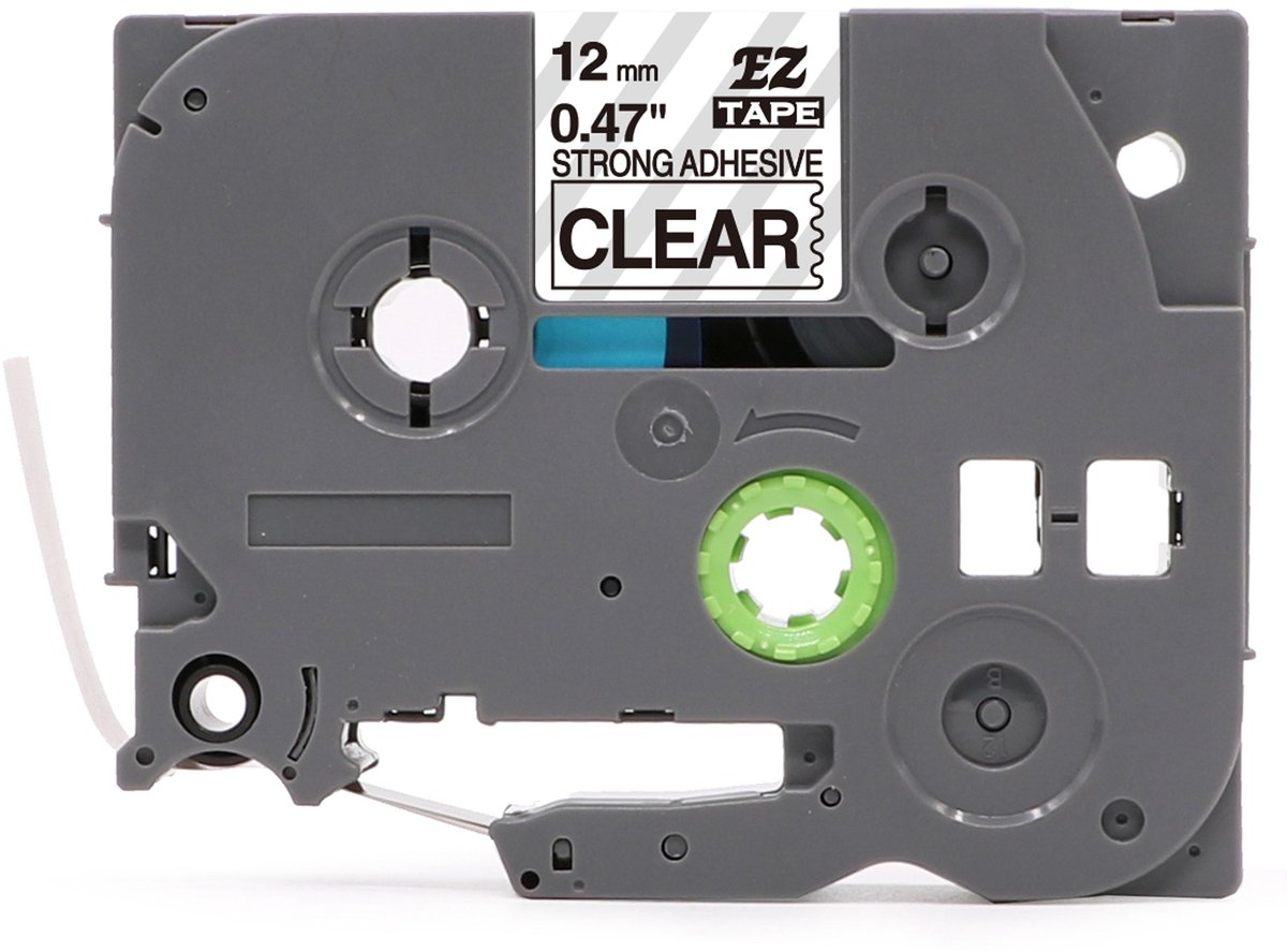 Brother TZe-S131 Tape 12mm Sterke Lijm Transparant Zwart