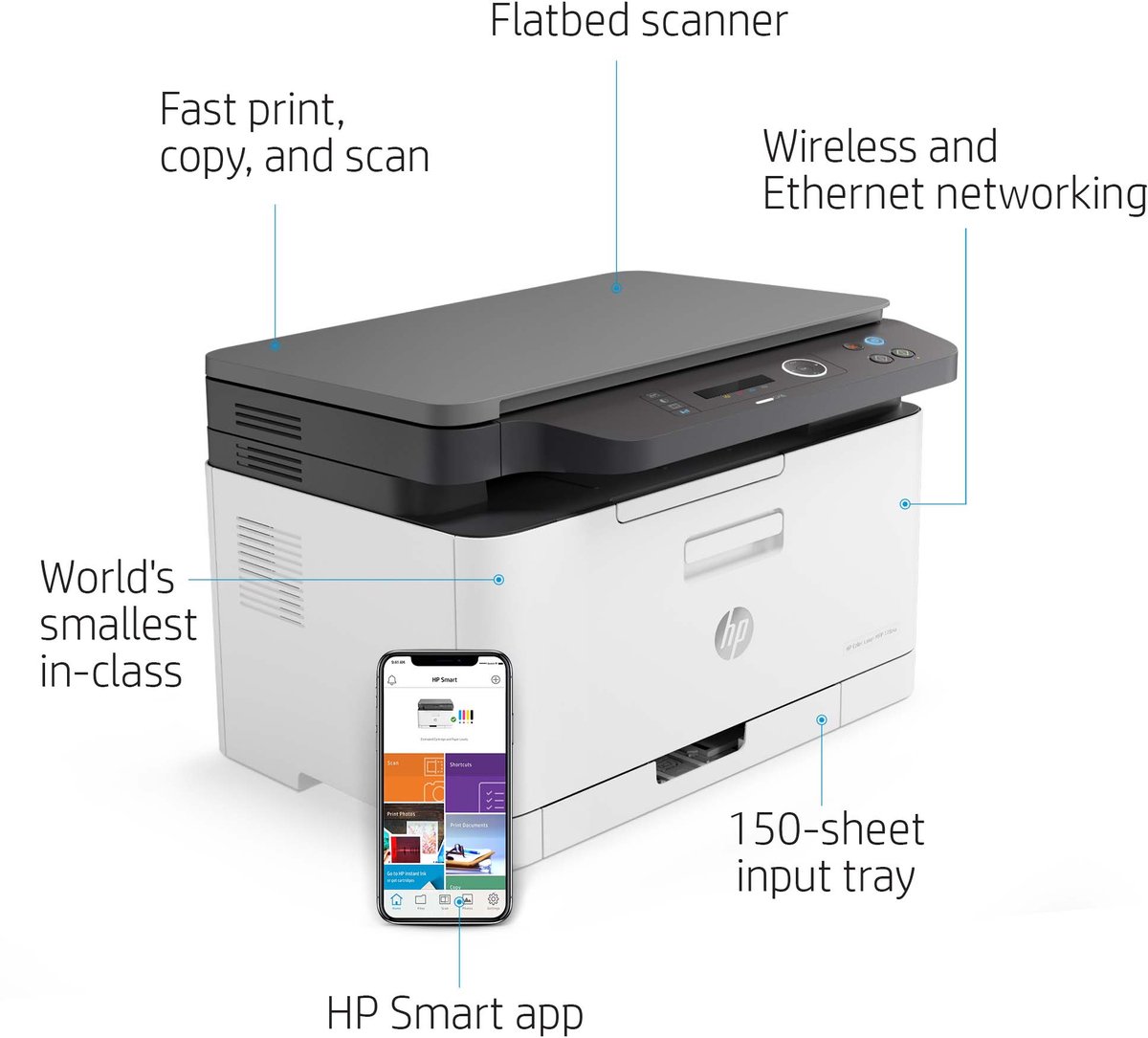 HP Color Laser 178nw - Kleuren Laserprinter - Wit — afbeelding 3