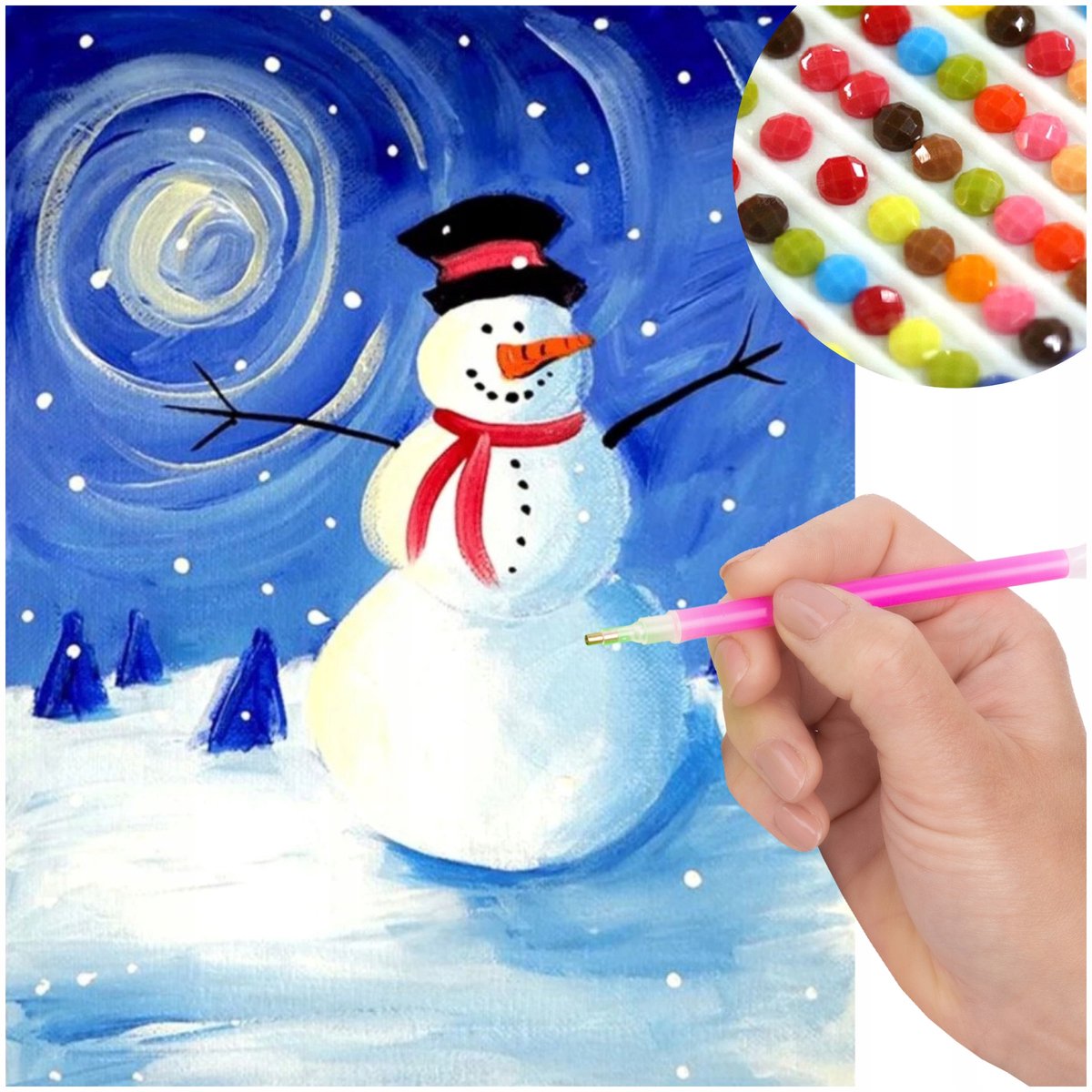 Diamant borden "Winter" 30x40cm - Compleet knuffelpakket
