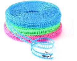 3 stuks - Waslijn - Waslijndraad - Wasdraad - 5M - blauw,groen,roze - kunststof