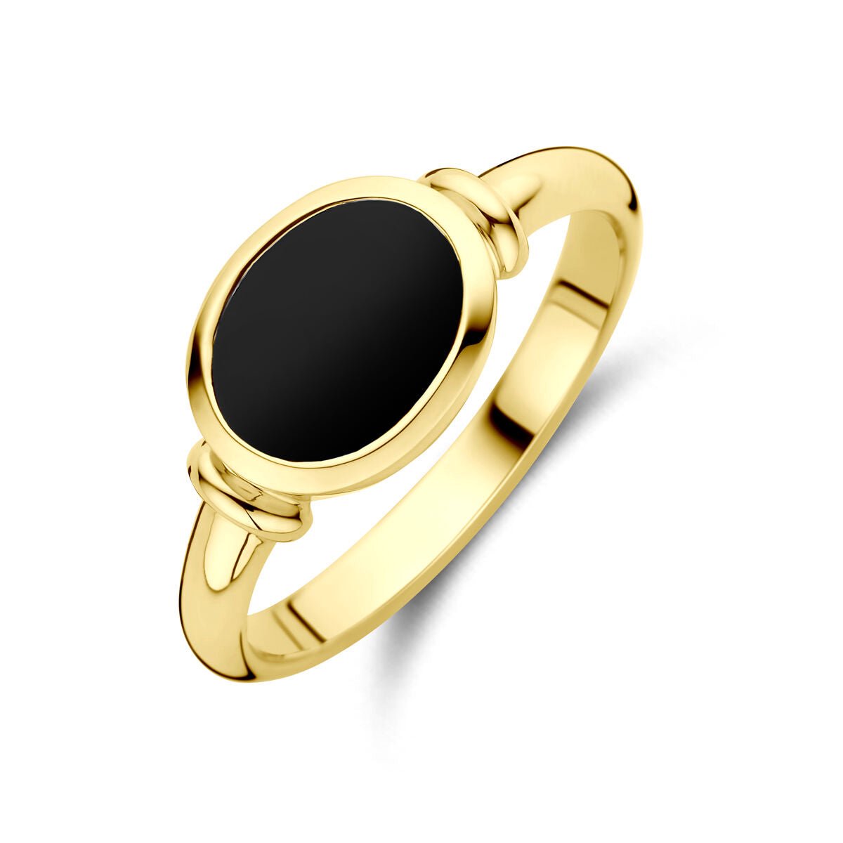14K Geelgouden Ring Onyx Massief 4032133