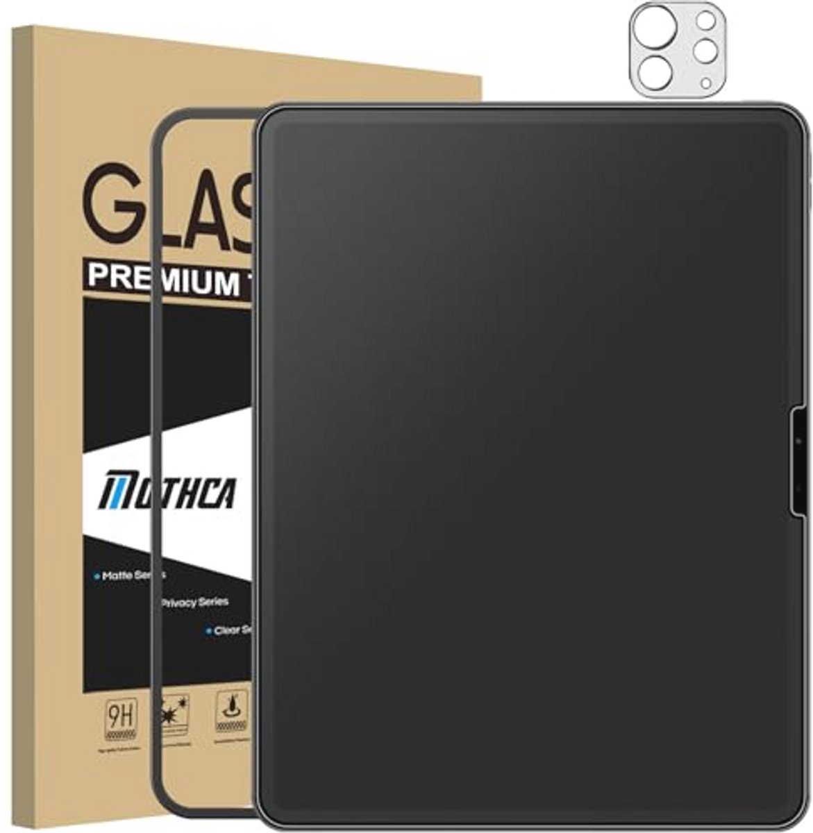 Matte Pantserbescherming Glas voor iPad Pro 13 Inch - 9H Antivingerafdruk Schermbeschermer met Camerabescherming