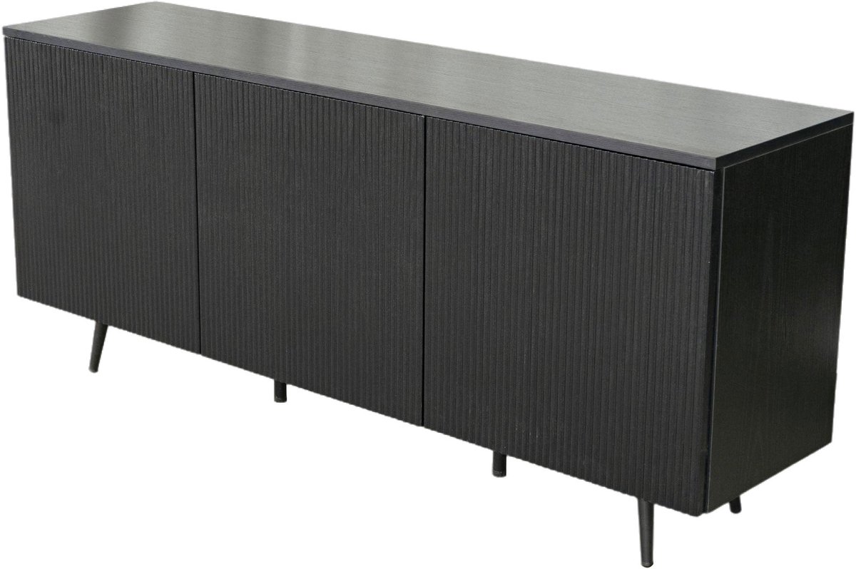 Lizzely Garden & Living Dressoir melamine zwart 160cm Oscar kunststof kast