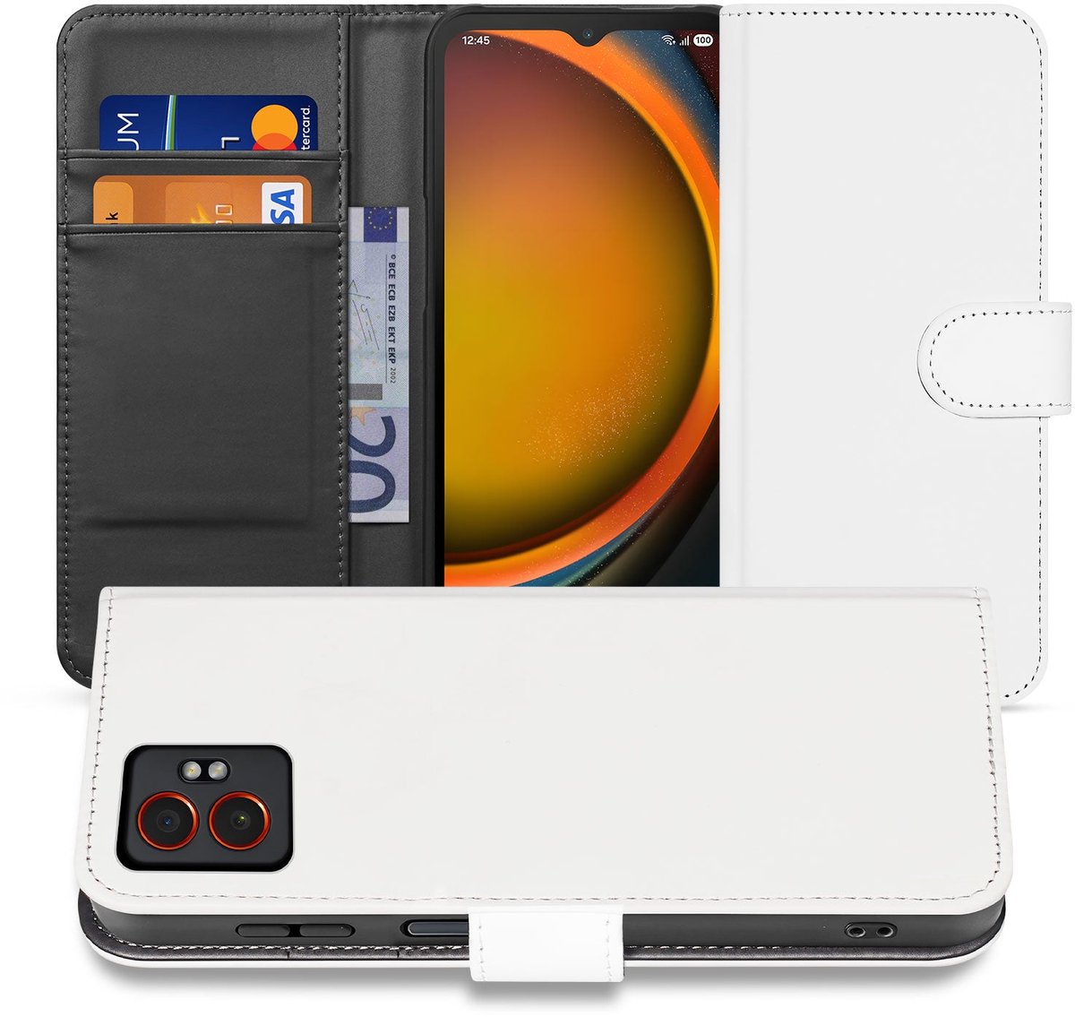 Samsung Galaxy XCover 7 Pro Book Case Wit Met Pasjeshouder
