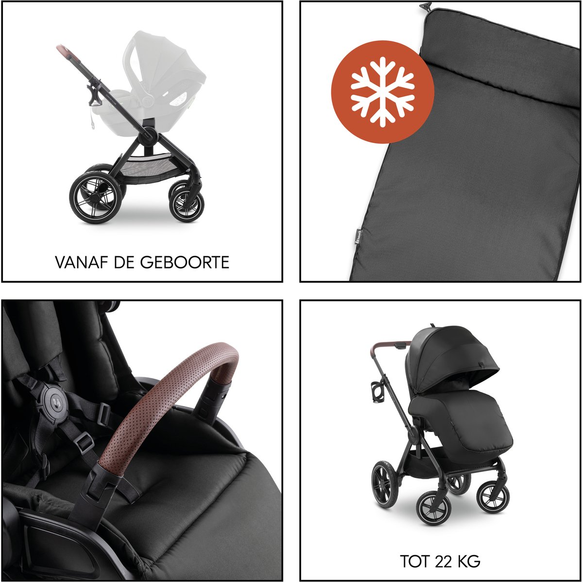 Hauck Comfort N Care Kinderwagen met Extra Comfort - Zwart - afbeelding 2