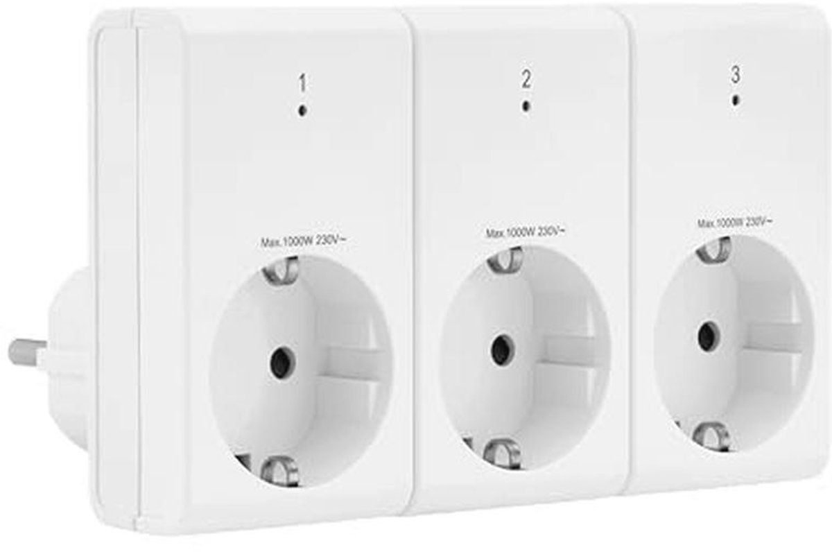 Draadloze Stopcontacten met Afstandsbediening - Tot 25 m, 1000 W per stuk, Wit