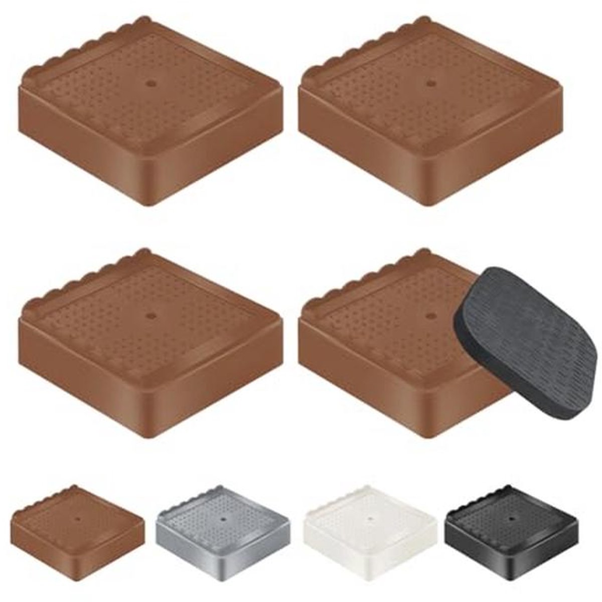 Verstelbare Meubelverhogers Set van 4 - Stevige Bedverhogers van 1 tot 3 Inch voor Tafel, Stoel en Bed