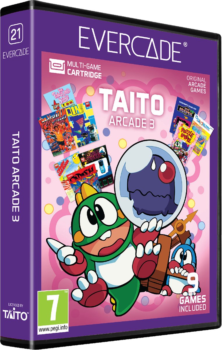 Evercade Cartridge - TAITO Arcade 3 - 9 games