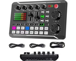 DJ Draaitafel - DJ Mix Set - Dj Mixer Effecten En Stemwisselaar - DJ Controller - Live Geluidskaart En Audio-Interface - Bluetooth Stereo Audio Mixer - Zwart