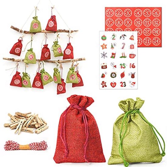 Cokaca 24 x adventskalender om te vullen, adventskalender zelf