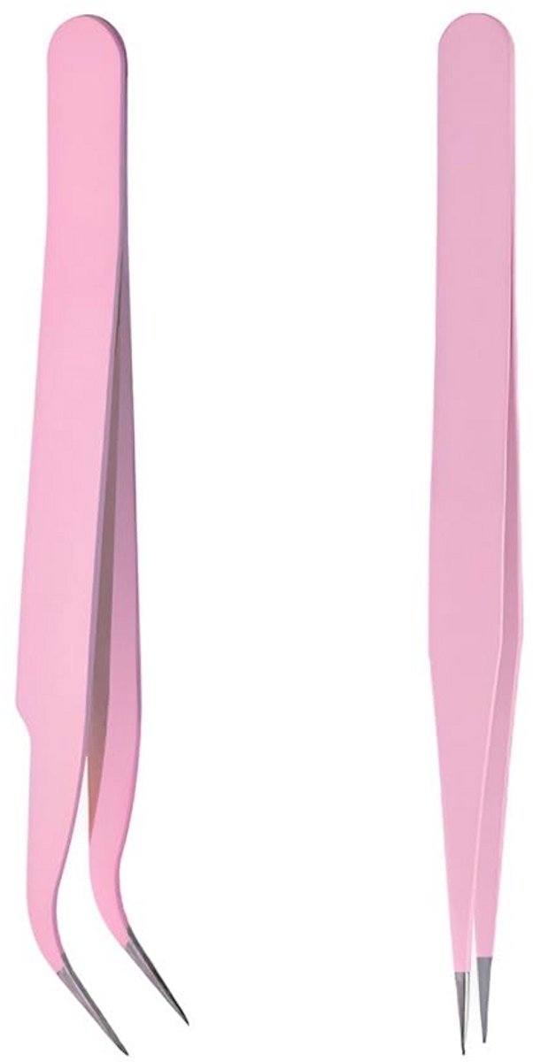 Eyelash Extension Tweezers - Straight and Curved Design for DIY Beauty