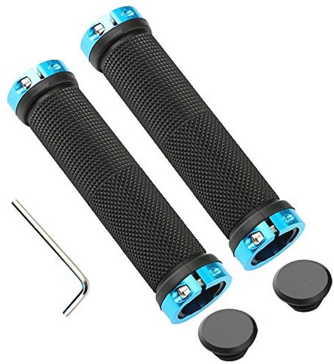 Professionele Fietsstuurgrepen met Aluminium Dubbele Vergrendeling - Antislip Rubberen Handvatten voor Mountainbikes