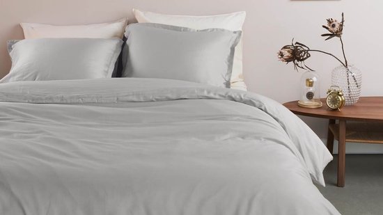 Ambiante Satin Uni dekbedovertrek - Lits-Jumeaux - 240 x 200/220 cm - Grijs van Ambiante — afbeelding 4