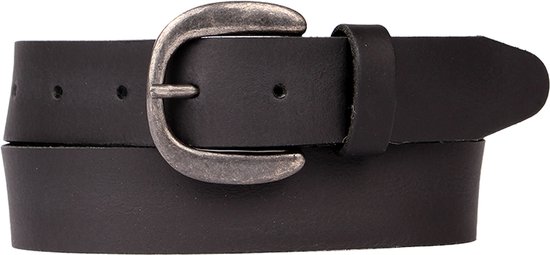 Petrol Industries Riem Dames - Broekriem - Verstelbaar - Leer - Zwart - 75 cm