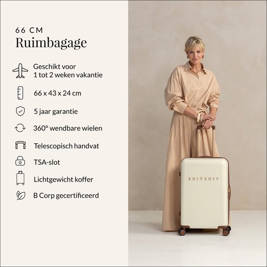 BETLEWSKI Koffer Met Harde Schaal Reiskoffer 4 Wielen Lichte Hardshell Abs Rolkoffer Slot Model Sinope Rosegoud Large 1012280733