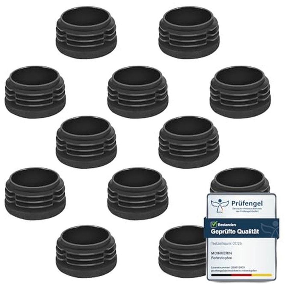 Stoelvoetstopper 12 stuks - Ronde buisstop voor metalen buizen, stoelen, banken, tafels en planken - 25 x 25 mm