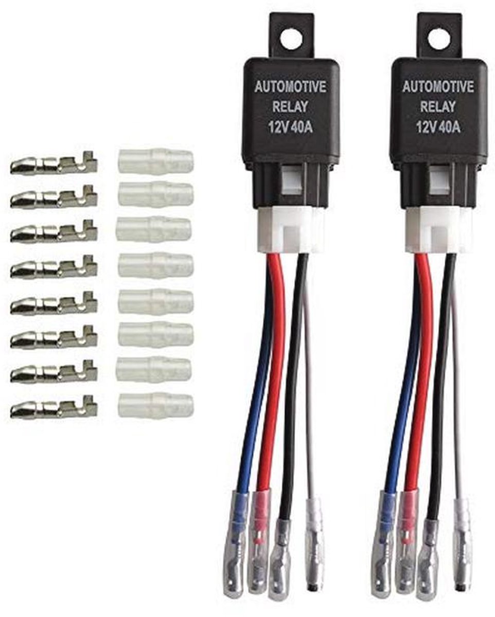 12V 40A Auto relais 4-polig met Draden - Set van 2 Stuks