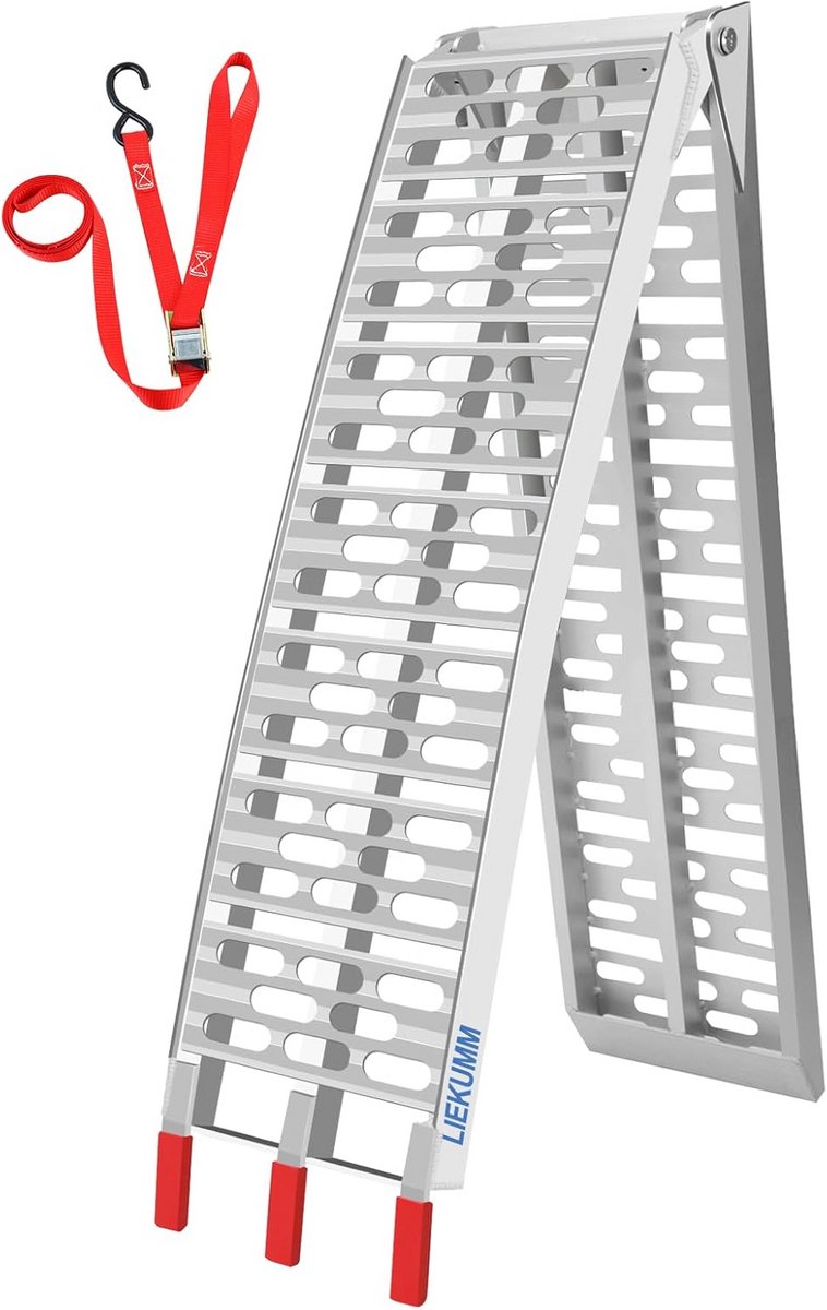 Opvouwbare Aluminium Oprijplaat 228 cm voor SUV, Motorfiets en Vrachtwagen - 340 kg Draagkracht