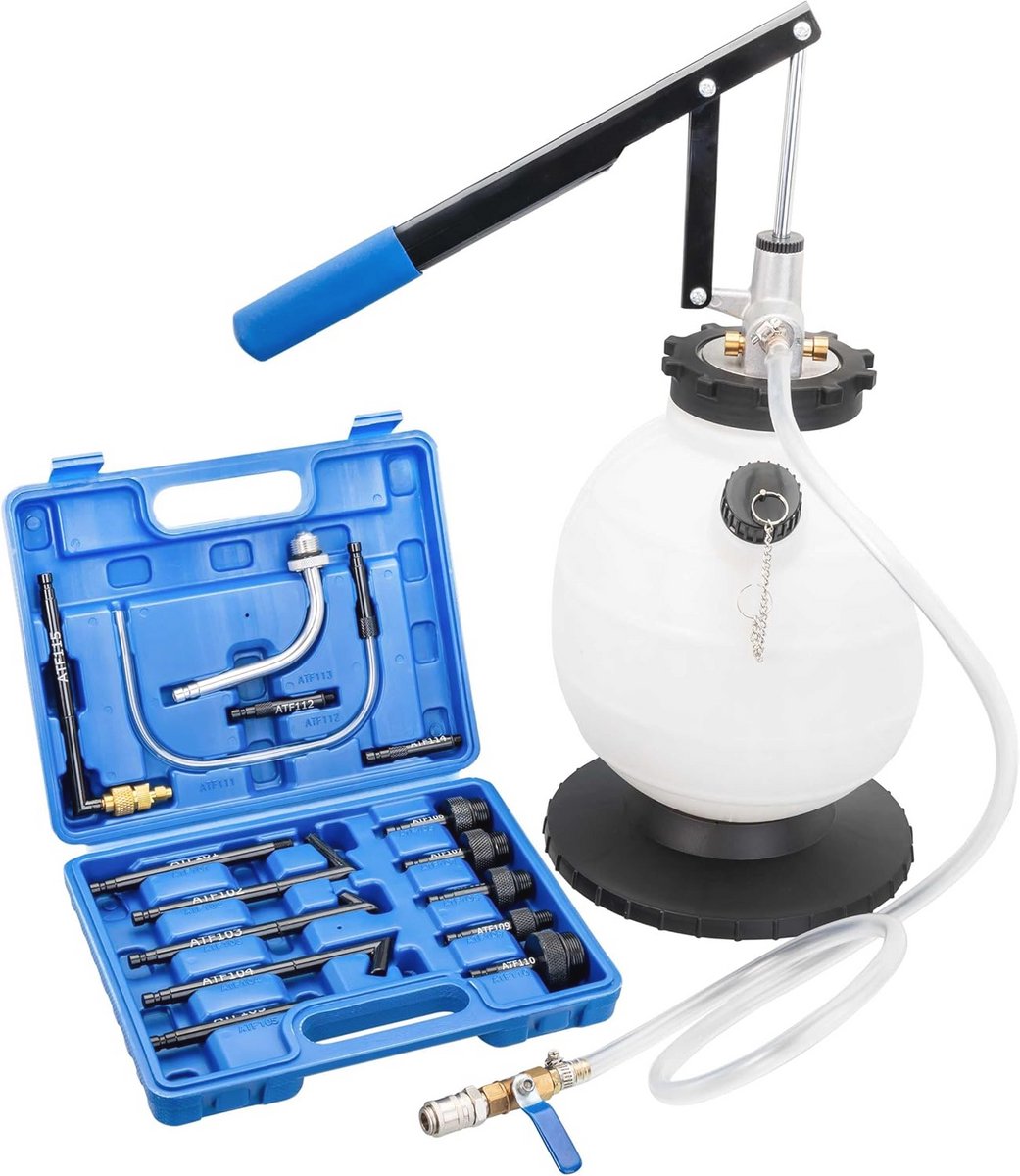 Handmatige Olievulpen 6L met 15 Adapters - Efficiënt Voor Transmissie en Differentiëlen