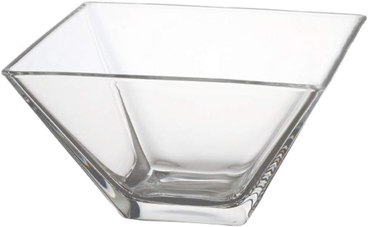 Vierkante Glas Kom voor Fruit en Salade - Klassiek Helder - 7,6 inch