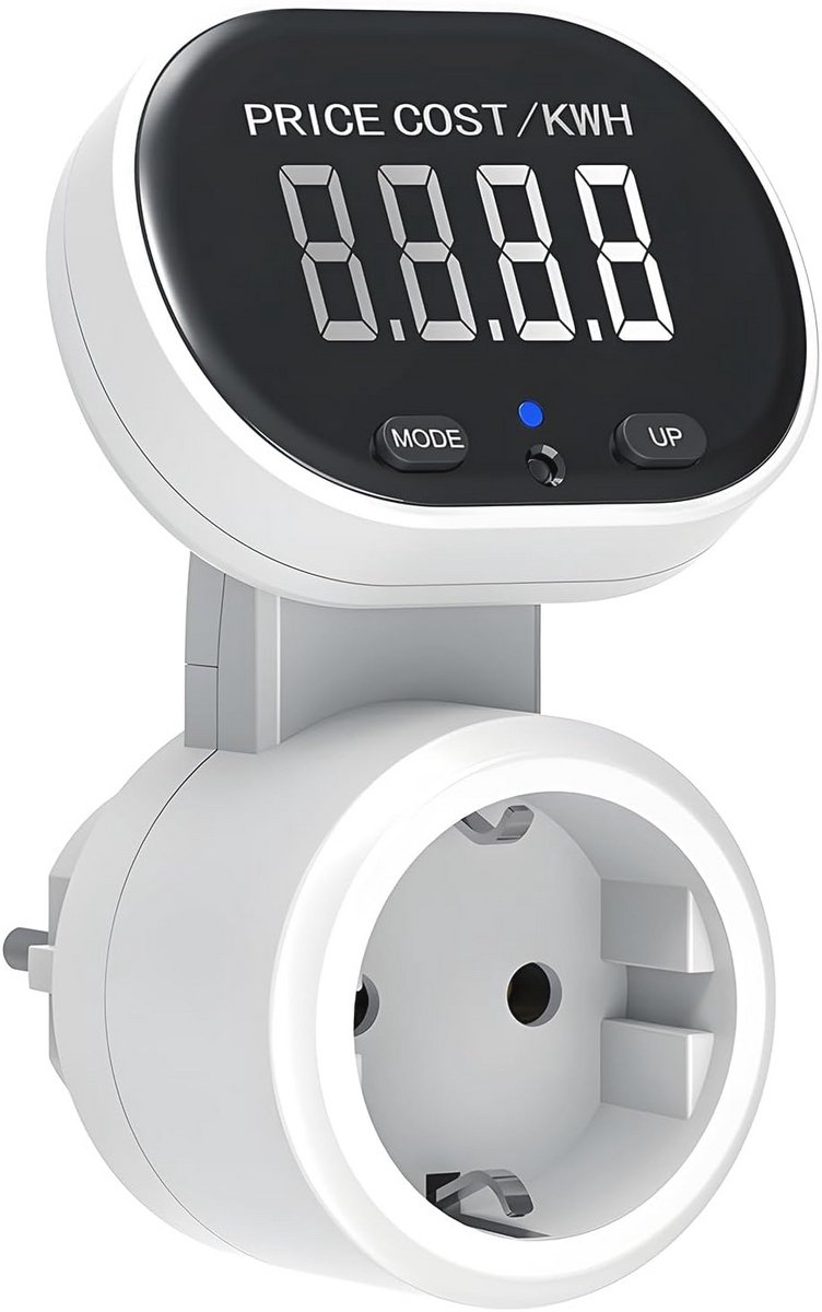 Wattmeter voor Stroomverbruik Met Draaibaar Display en Achtergrondverlichting - Max 3680W