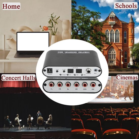 Audiodecoder 5.1CH - DTS Dolby Converter - Audio Kwaliteit Verbeteren - Digitale naar Analoge Conversie van Merkloos — afbeelding 5