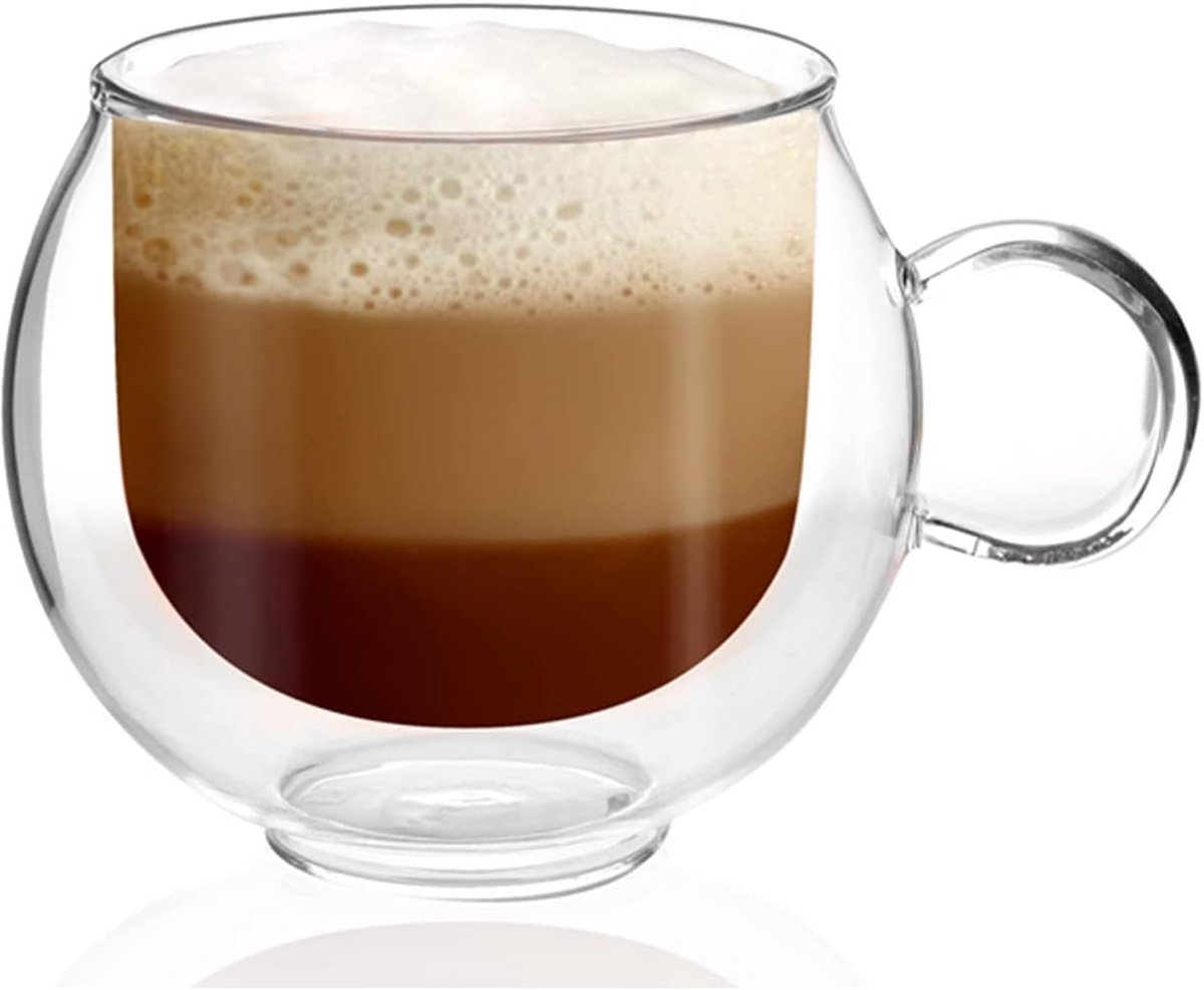 Set van 2 Dubbelwandige Glazen 220 ml voor Koffie, Thee en Cocktails