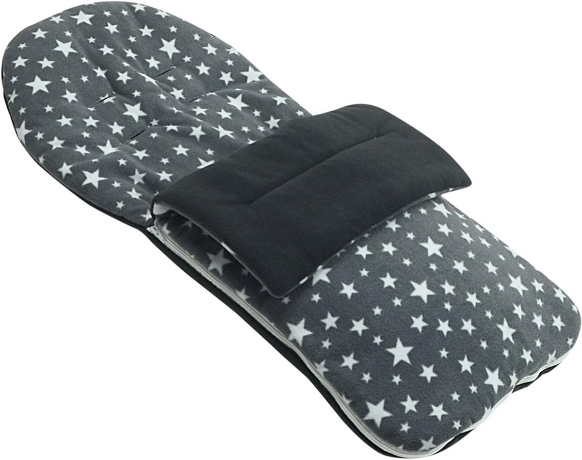Universele Fleece Voetenzak voor Kinderwagen - Zacht en Warm - Grijs Sterrenpatroon