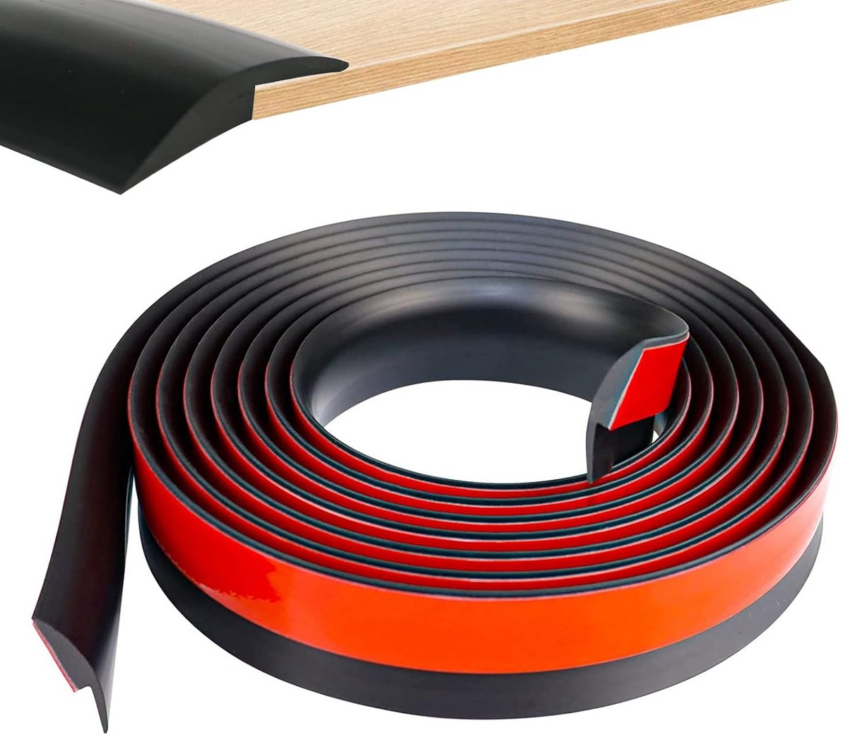 Zelfklevend PVC Vloerovergangsprofiel - Zwart, Hoogtecompensatie 5 mm, Lengte 2 m