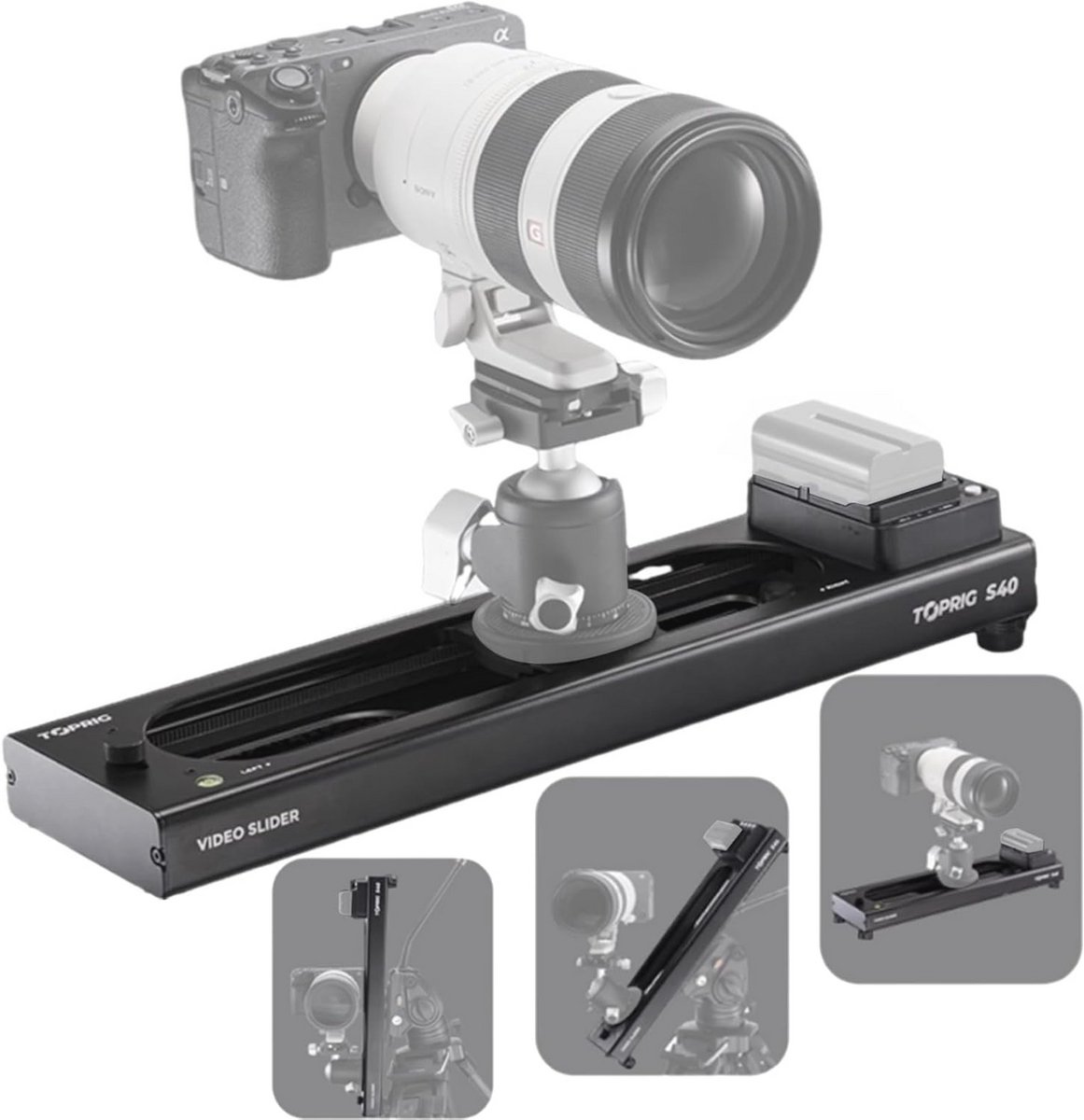 Gemotoriseerde camera-slider voor professionele fotografie en video-opnames