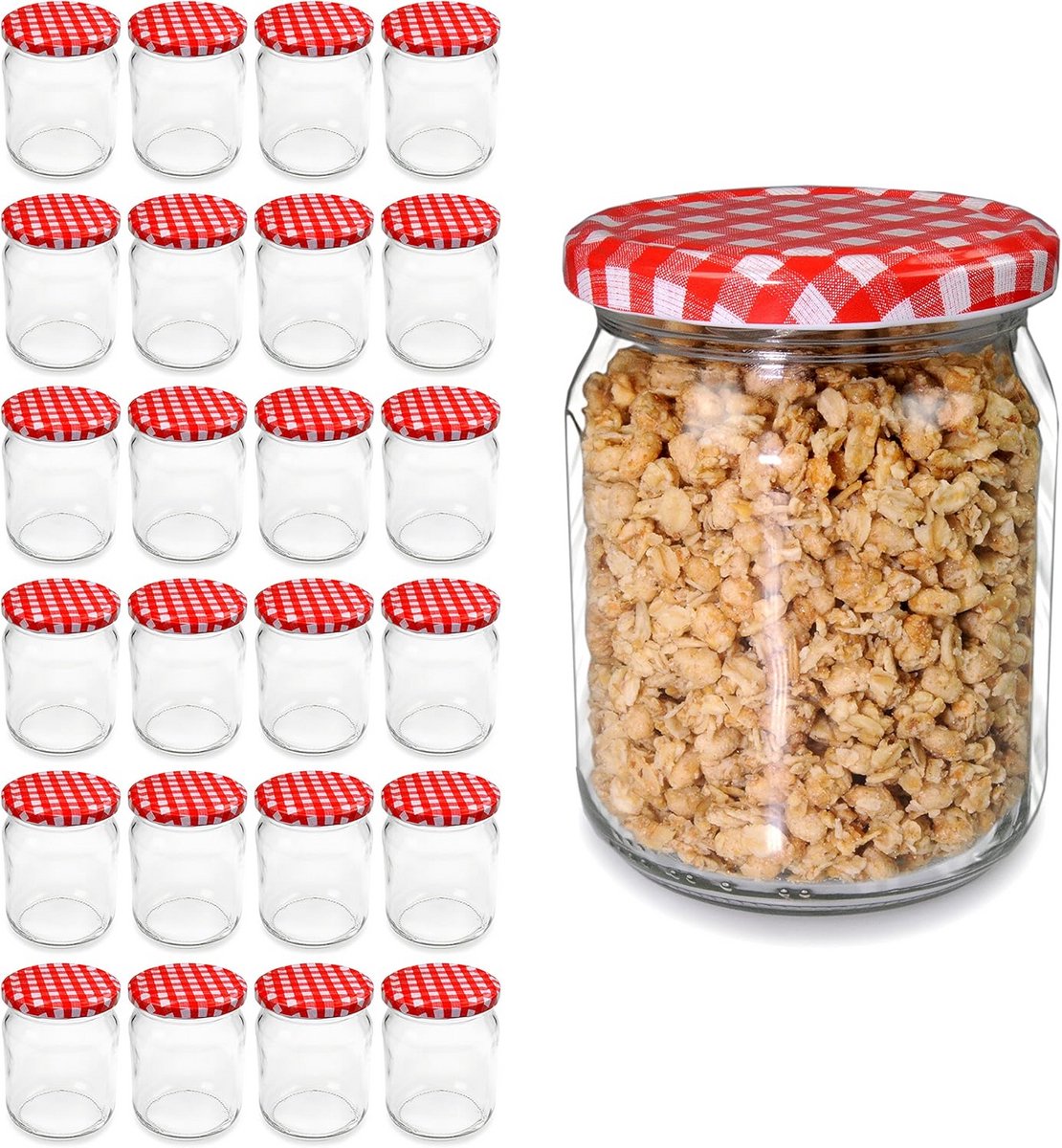 Inmaakpotten 540 ml - 24 stuks - Hoogwaardige Jampotten met Schroefdeksel