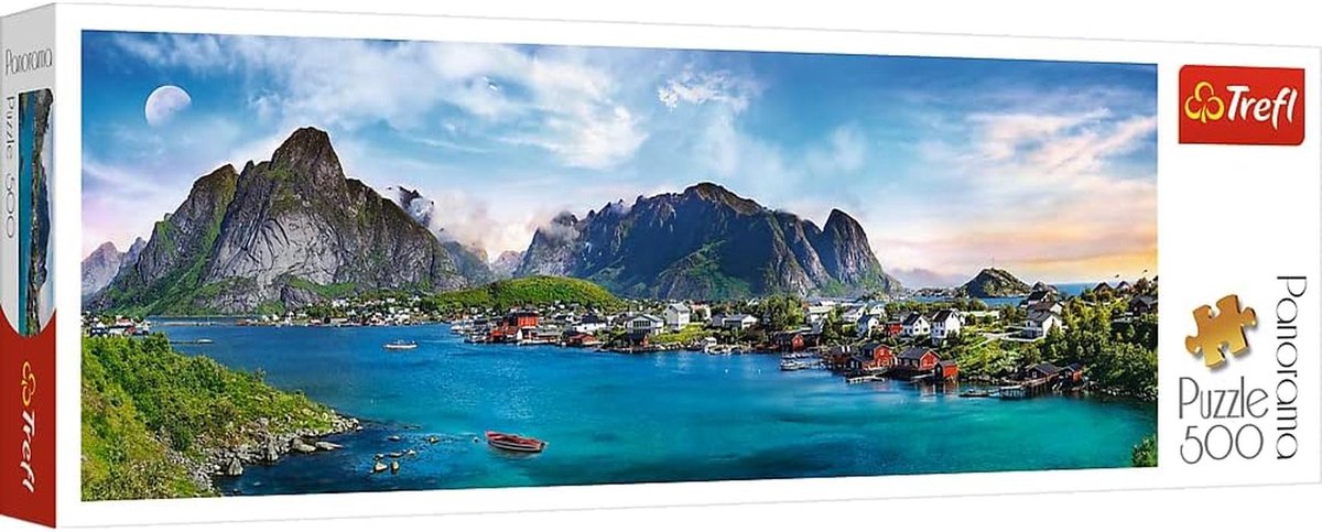 Panorama Puzzel 500 Stukken Lofoten Archipel Noorwegen, Voor Volwassenen en Kinderen vanaf 10 Jaar