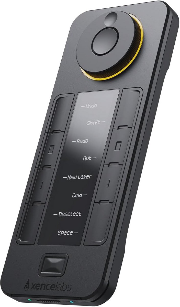 XENCELABS Quick Keys Remote Control with Display for Drawing Tablet, Laptop, PC, Wireless Shortcut Remote Control with 40 Customizable Buttons for Video and Image Editing