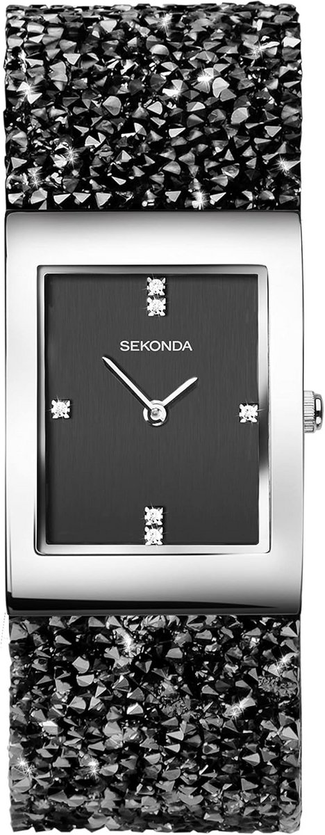 Zilveren Dameshorloge Rechthoekig Analoge Horloge Modern